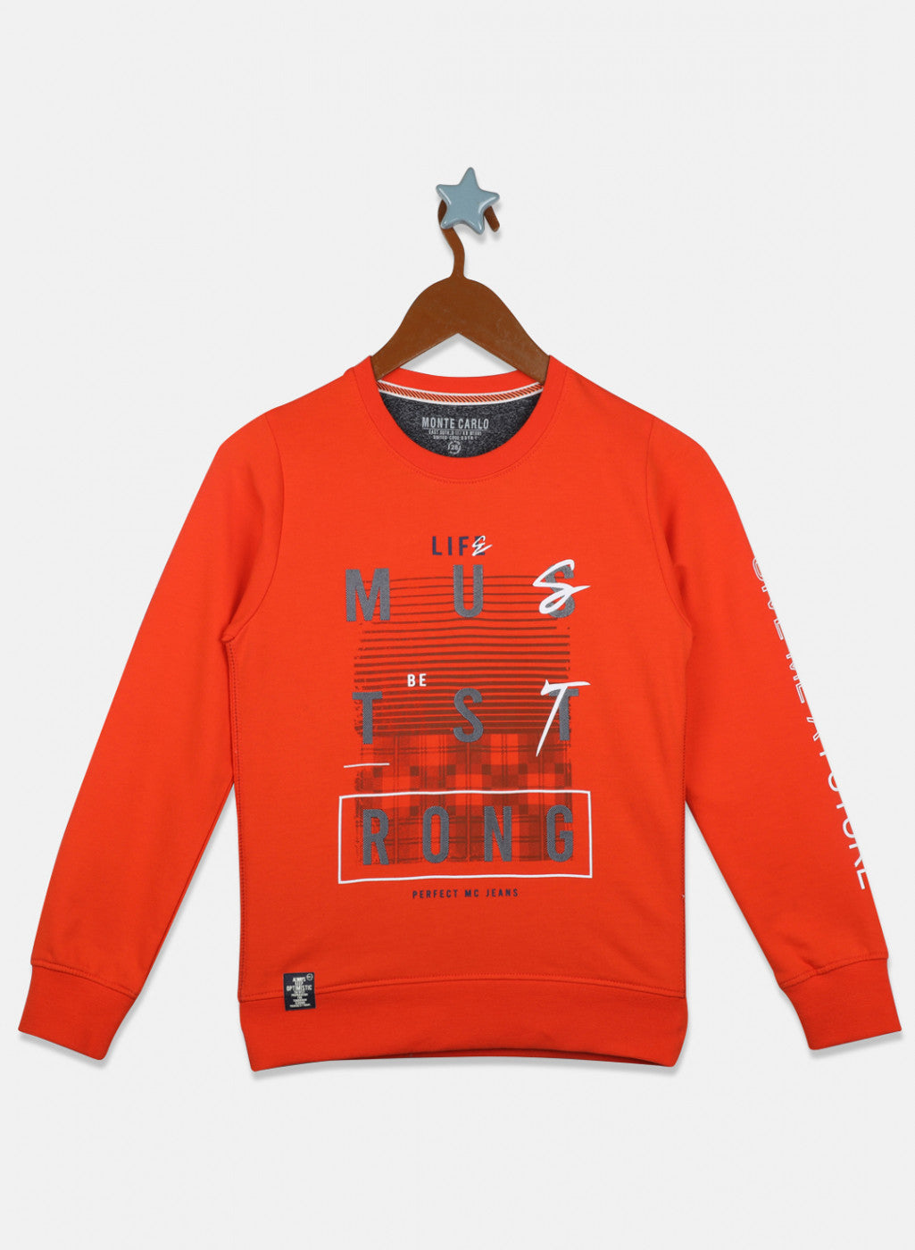 Buy Boys Orange Printed Sweatshirt Online in India - Monte Carlo