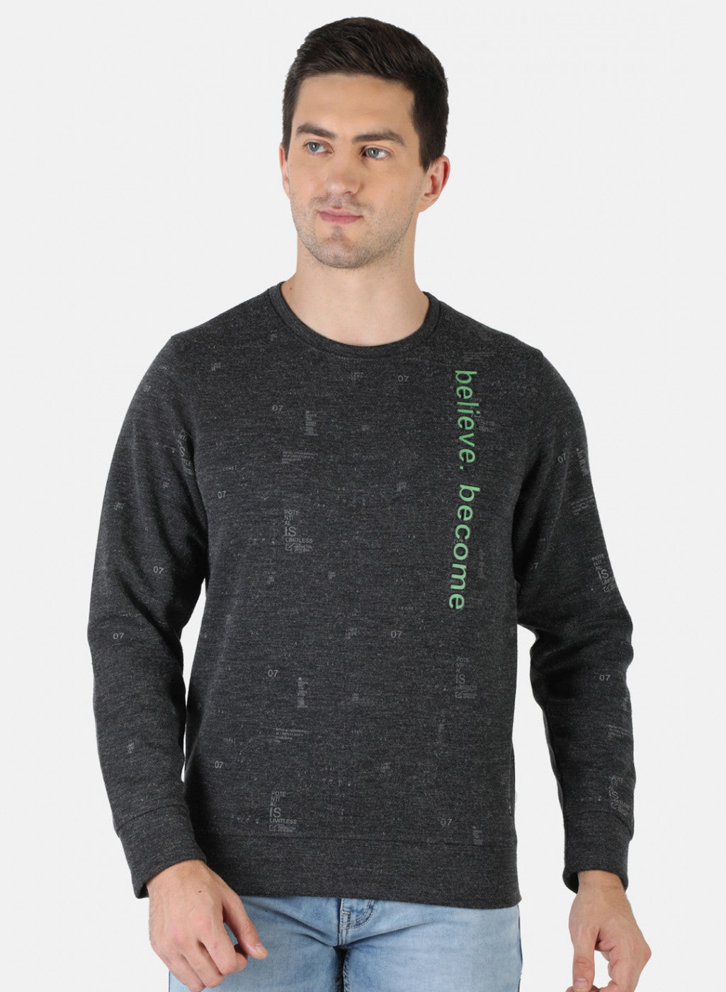 Men Grey Printed Sweatshirt