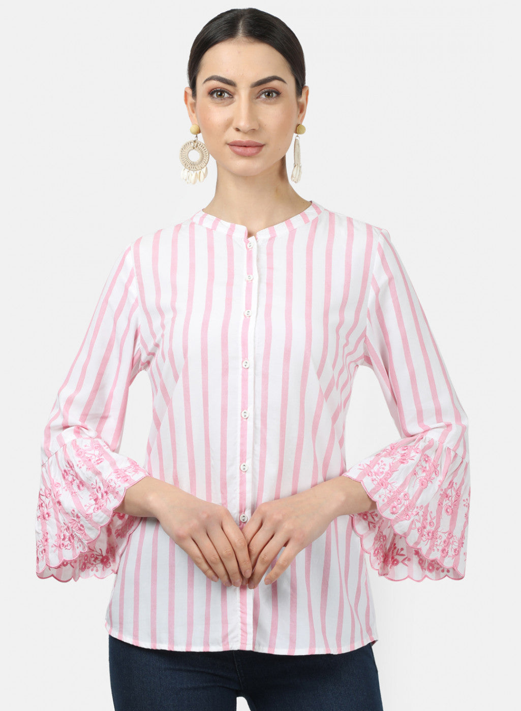 Pink Stripes Tops - Buy Pink Stripes Tops online in India