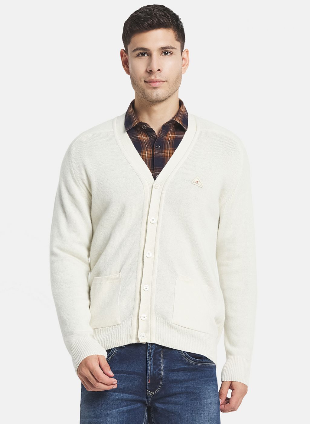 White hot sale cardigan male