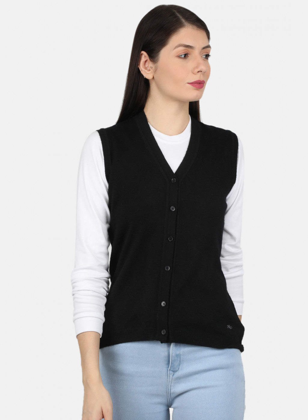 Womens black cardigan on sale vest