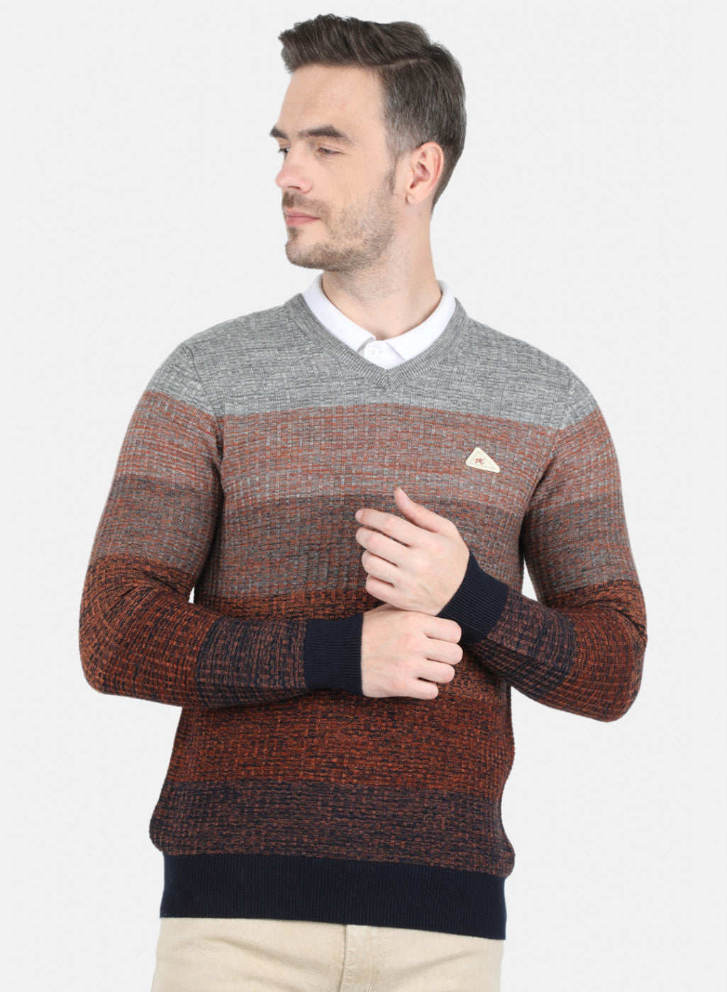 Buy Men Multicolor Self Design Pullover Online in India Monte Carlo