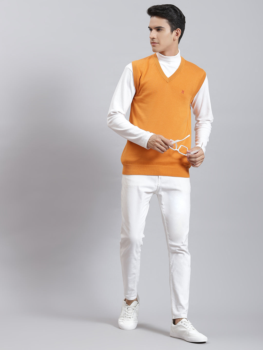 Orange 2024 sleeveless sweater