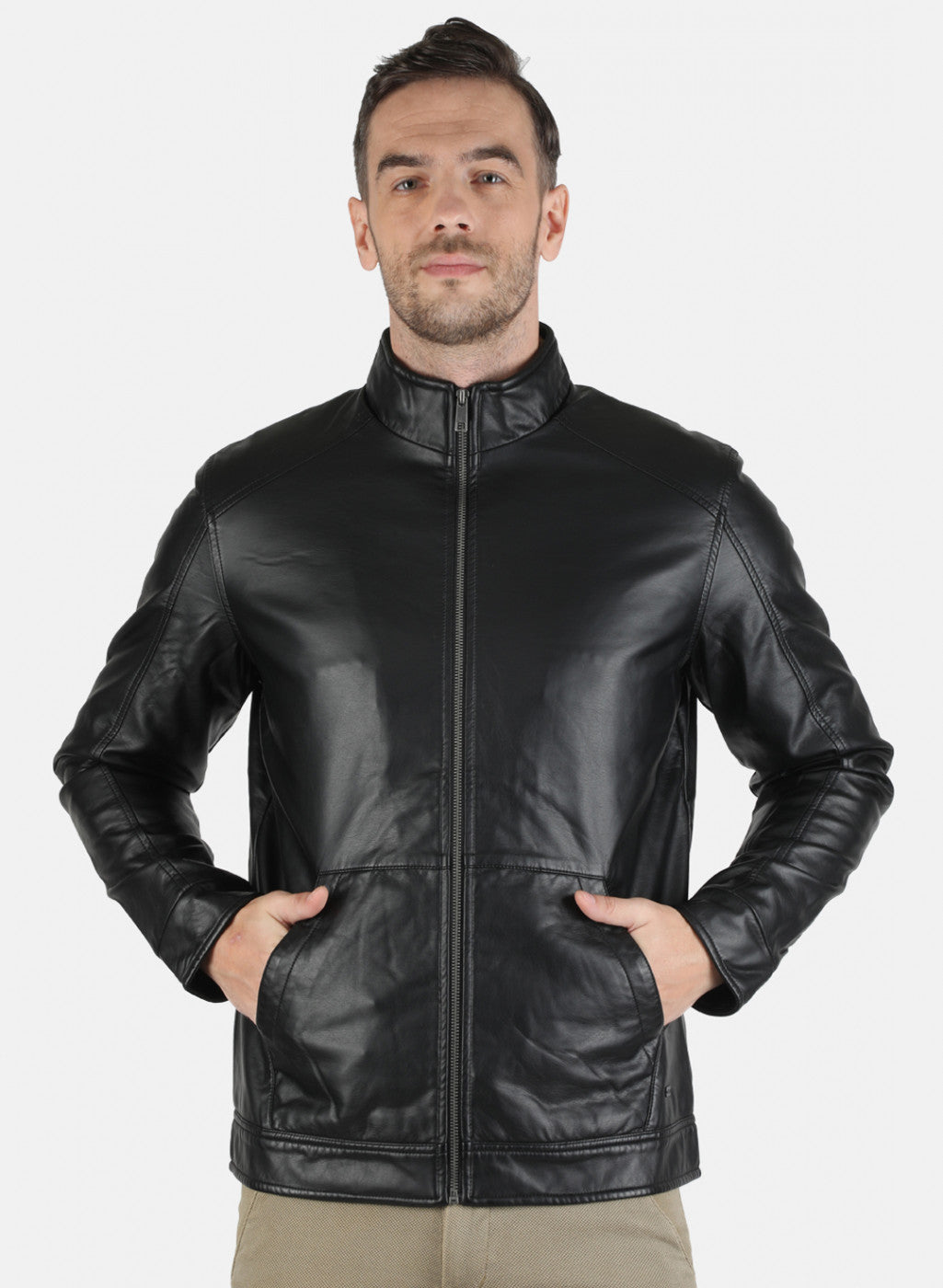 Men Black Solid Jacket