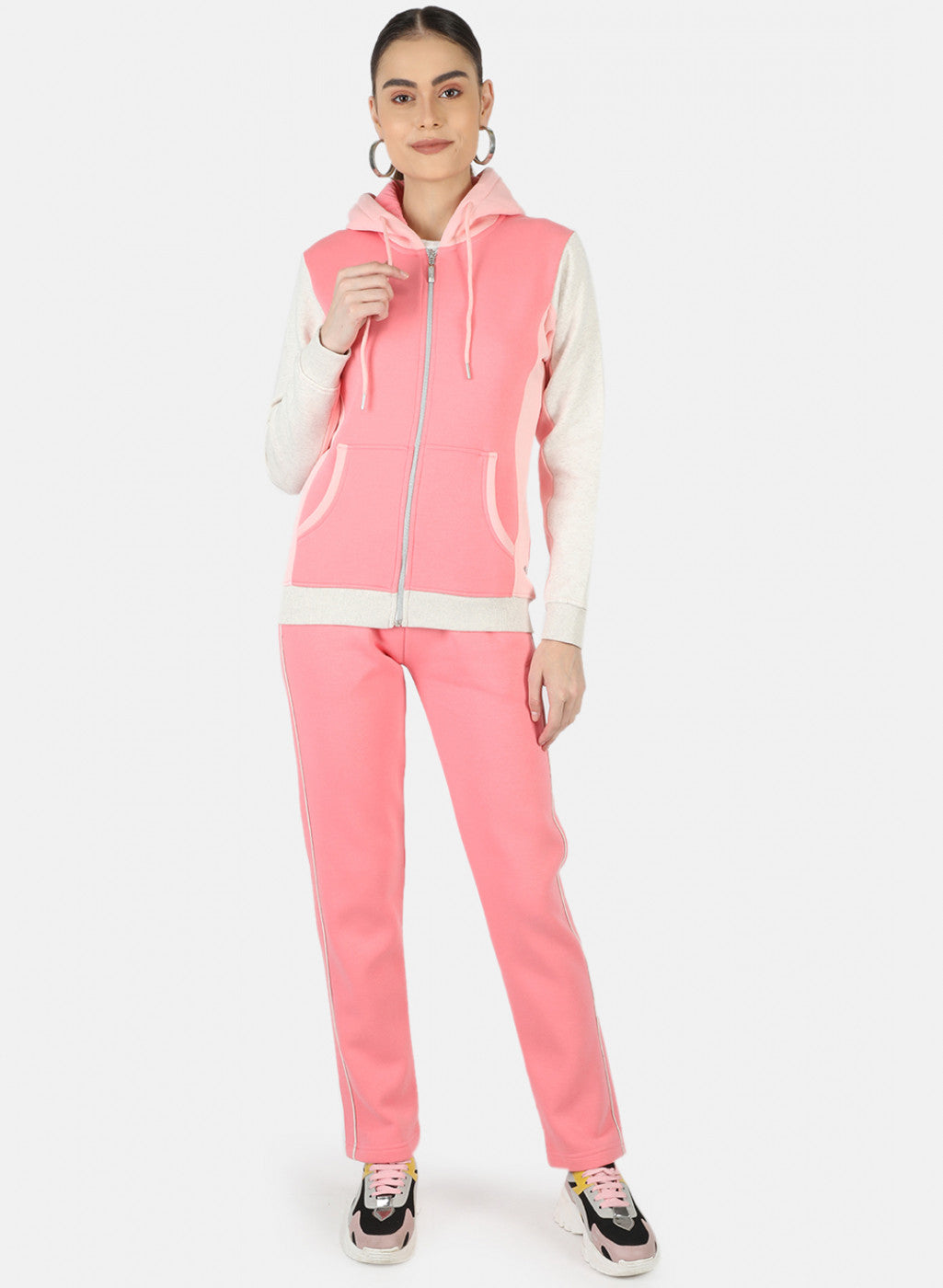 Buy Women Pink Solid Tracksuit Online in India - Monte Carlo