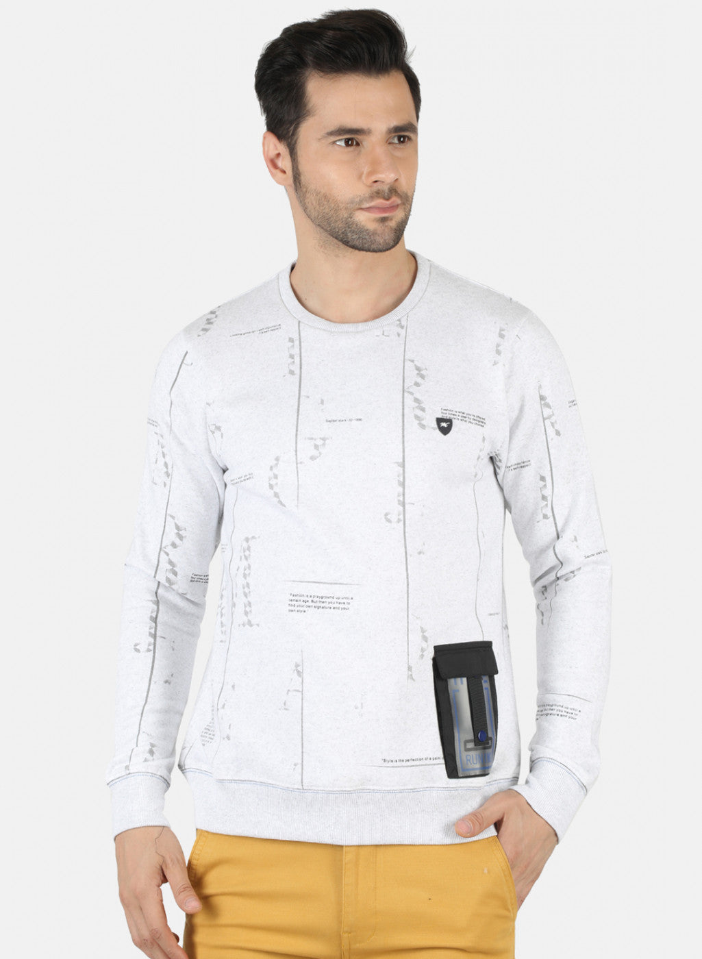Buy Men Grey Printed Sweatshirt Online in India - Monte Carlo