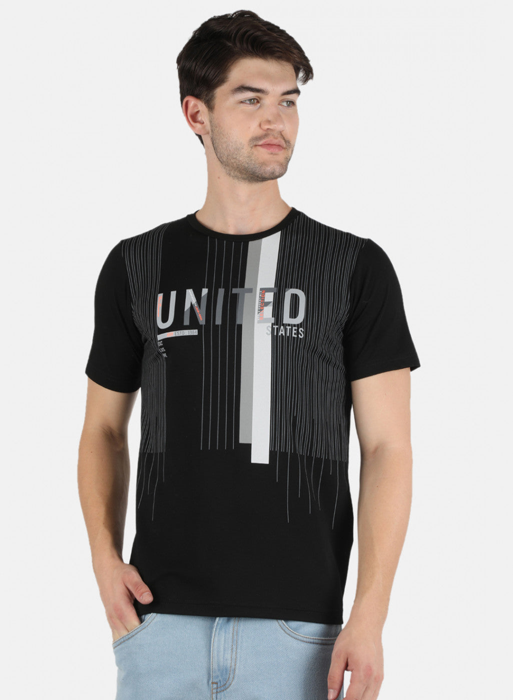 Buy Men Black Printed T-Shirt Online in India - Monte Carlo