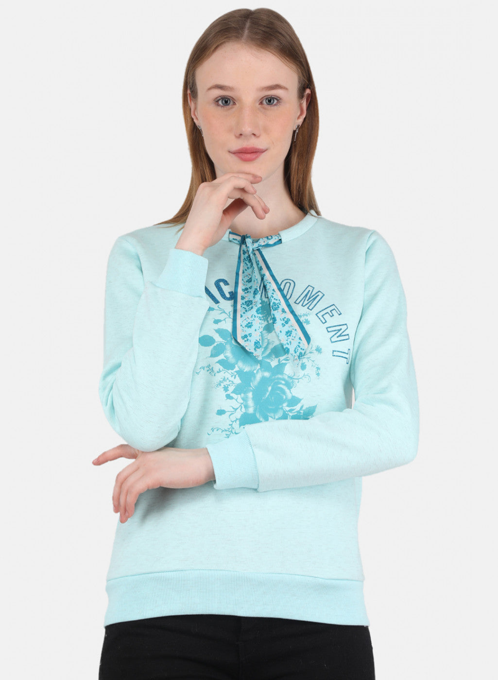 Aqua blue outlet sweatshirt