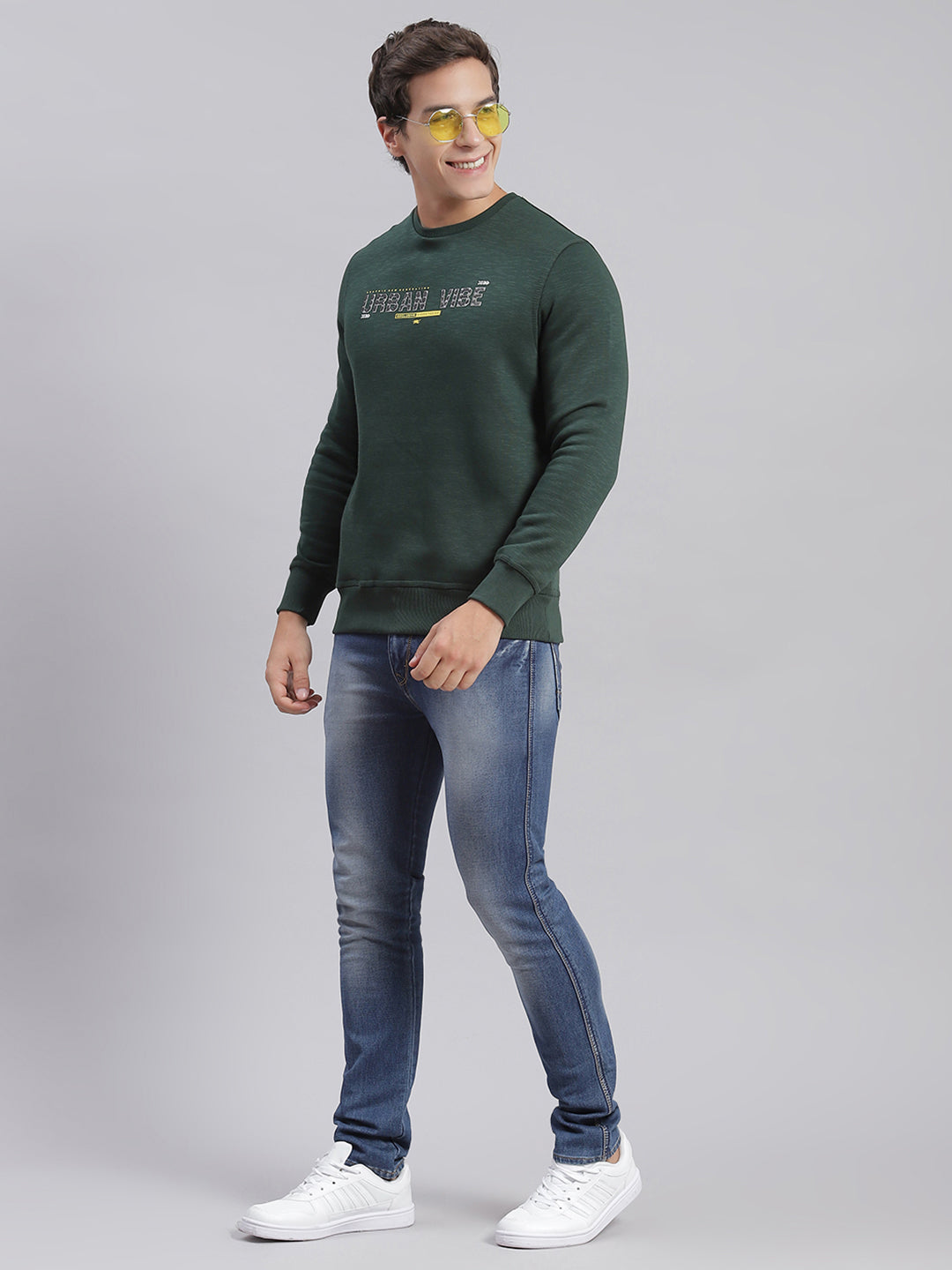 Shop Solid Round Neck T-shirt with Long Sleeves Online