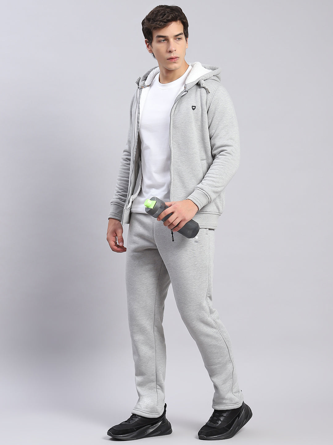 Buy Men Grey Solid Hooded Full Sleeve Tracksuits Online in India - Monte  Carlo
