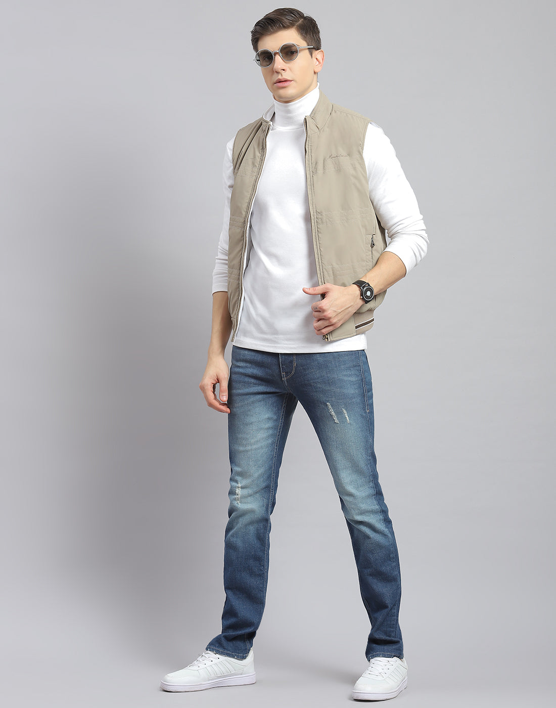 Men's Down Vest Sleeveless Windbreaker Jacket Top Coat Zip Up Puffer Stand  Collar Sport Jackets with Pocket