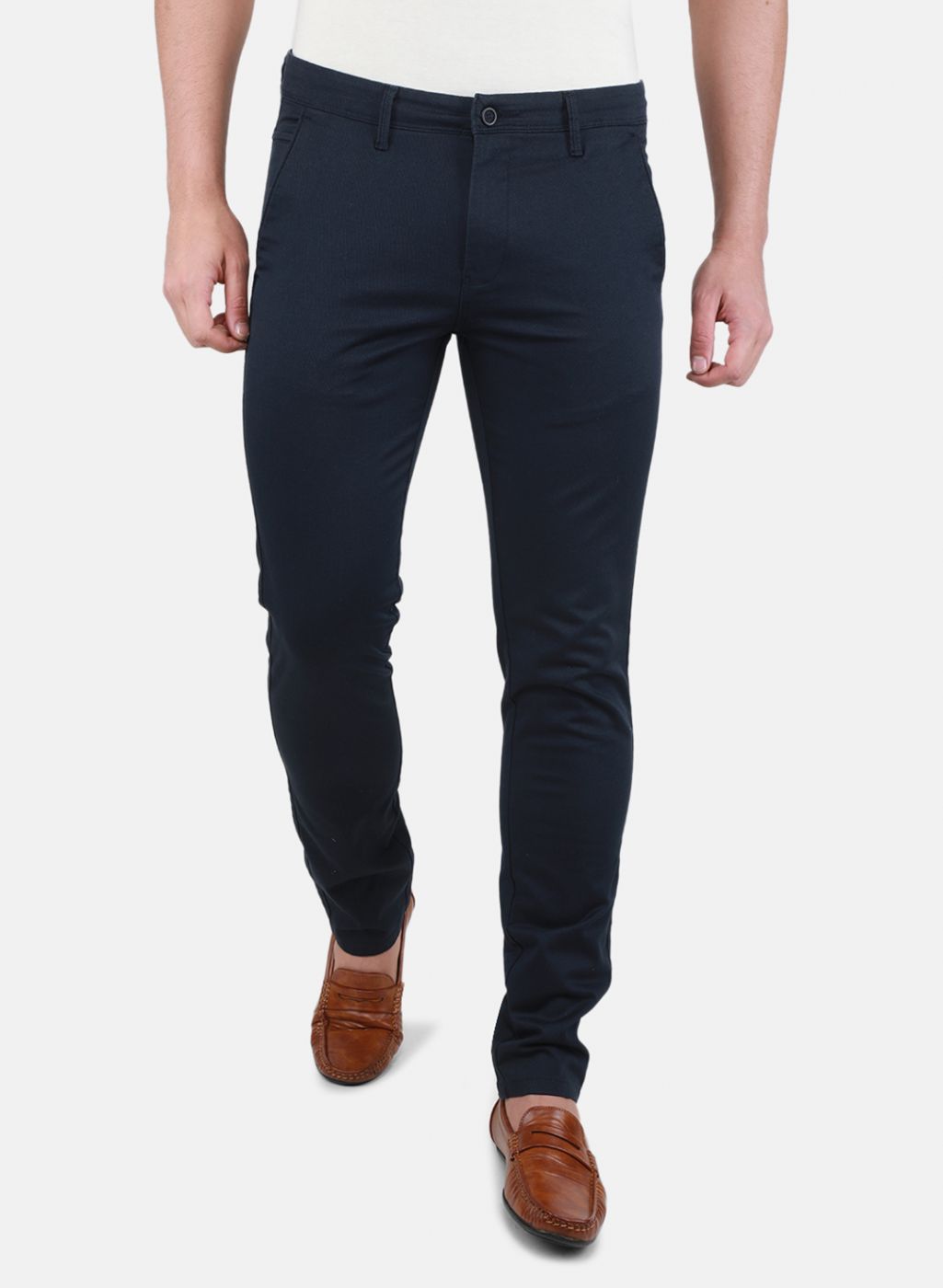 Buy Men Navy Blue Regular Fit Trouser Online in India - Monte Carlo