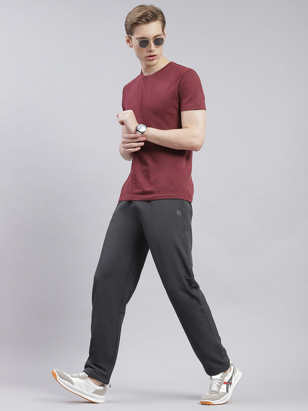 Monte Burgundy Plain Front Pants