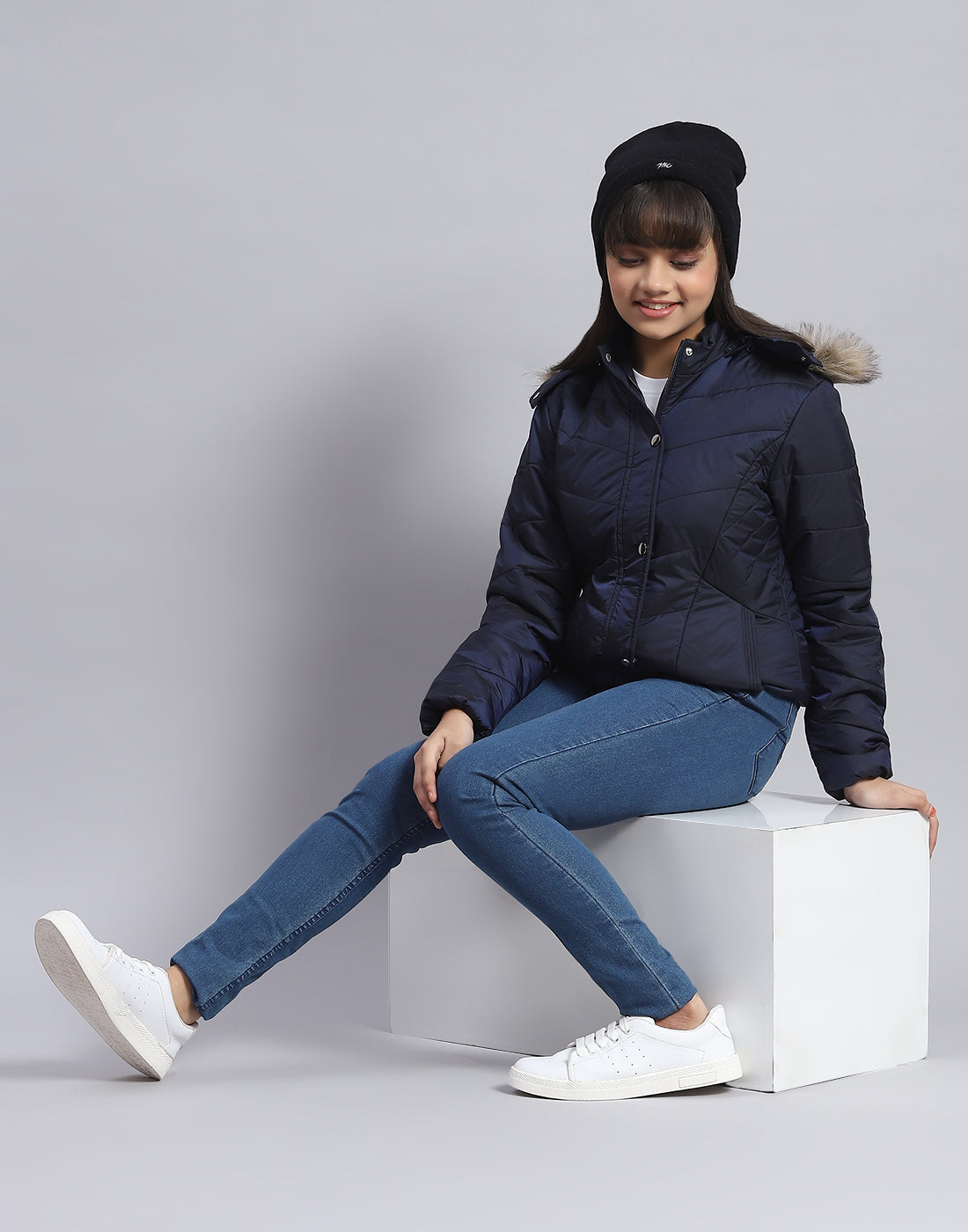 Girls navy blue outlet jacket