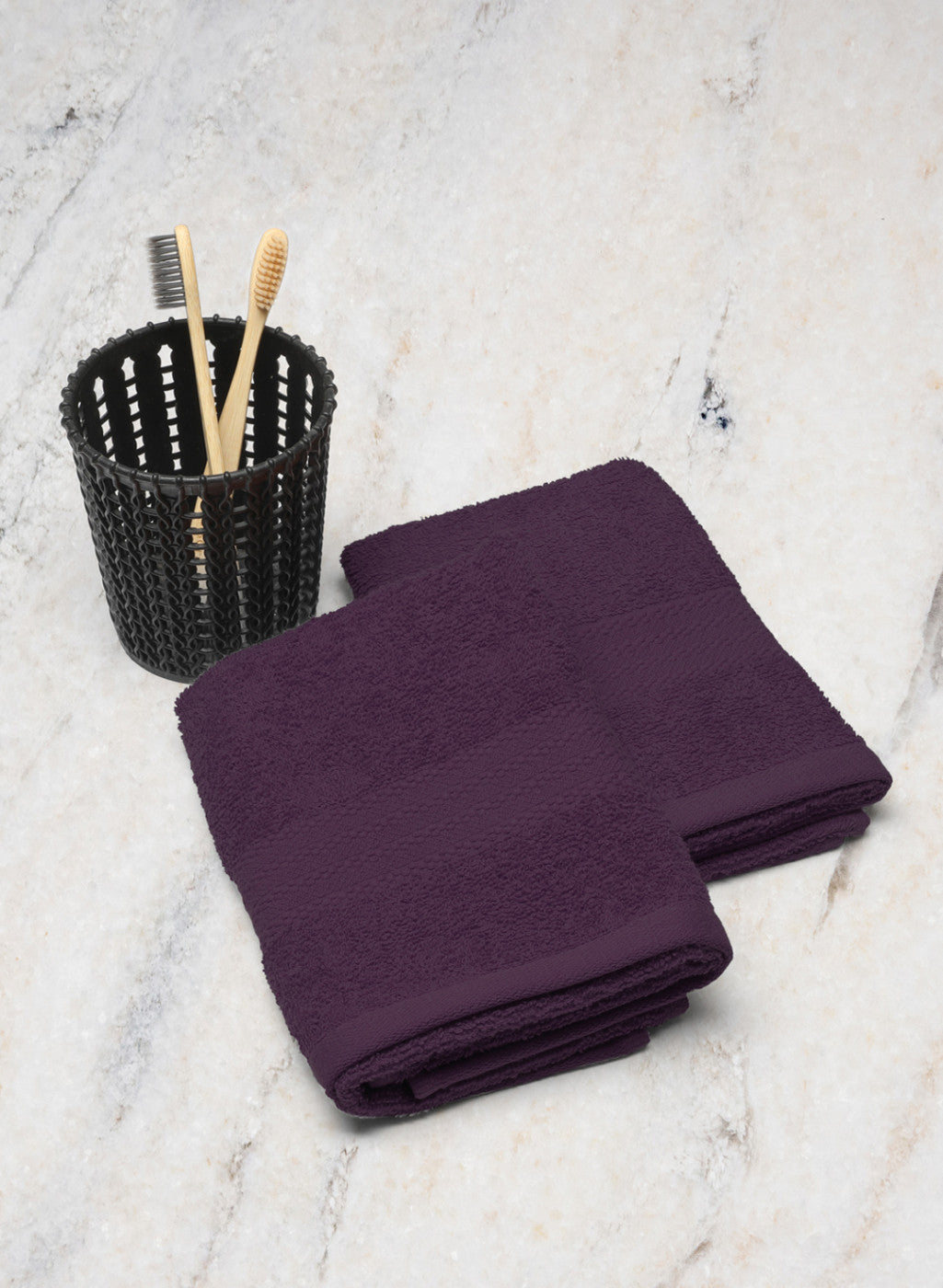 Deep purple hand online towels