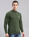 Men Green Solid Turtle Neck Full Sleeve Pullover