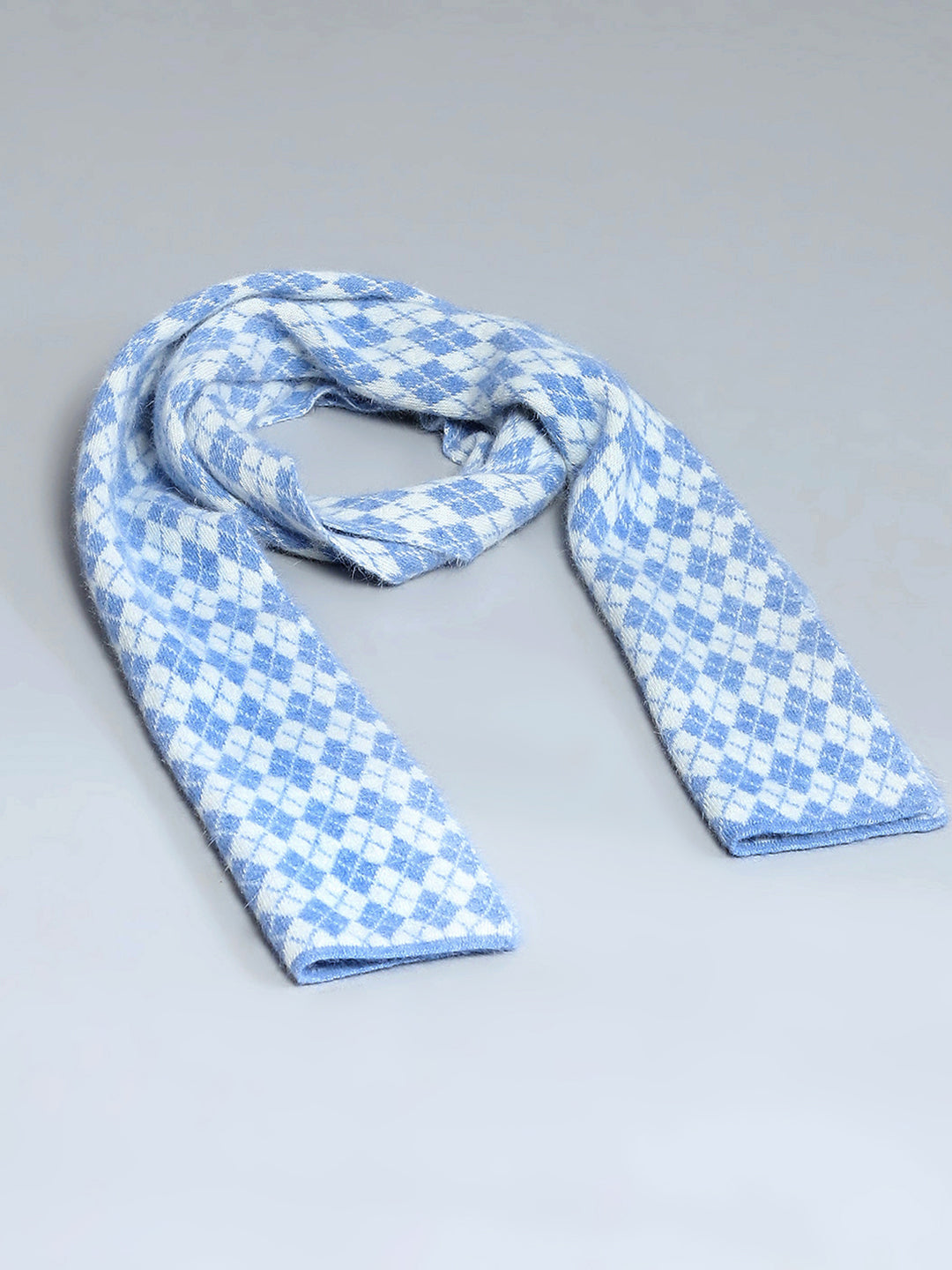 Men Sky Blue Self Design Muffler