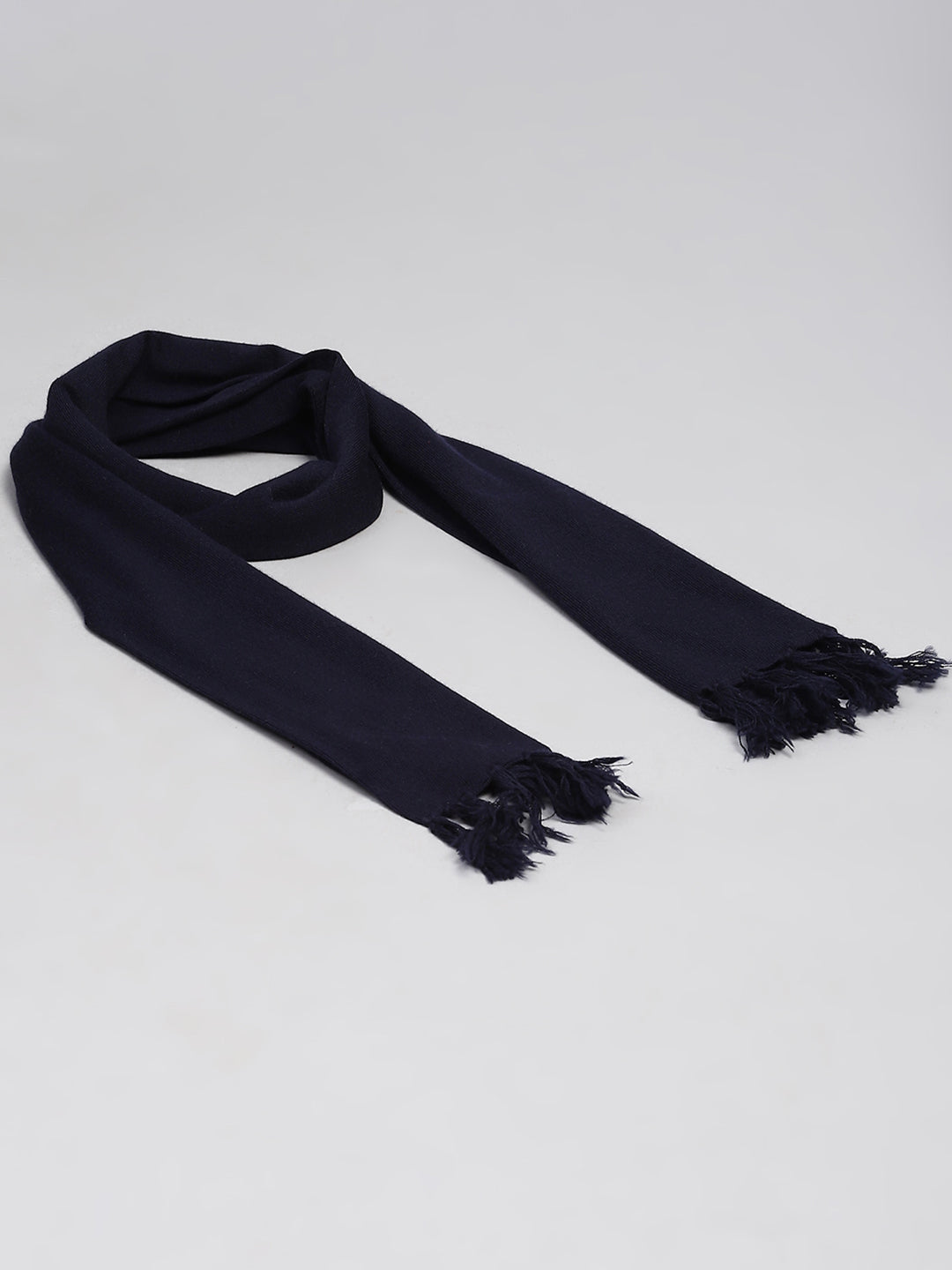 Men Navy Blue Solid Muffler