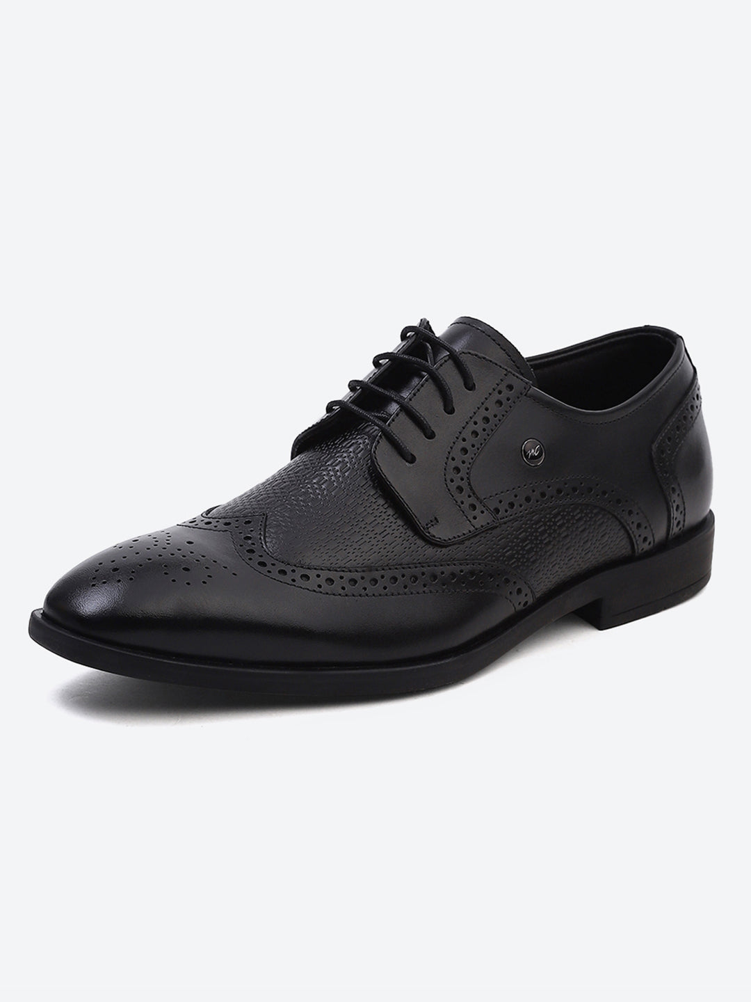 Men Black Lace Up Genuine Leather Formal Brogues