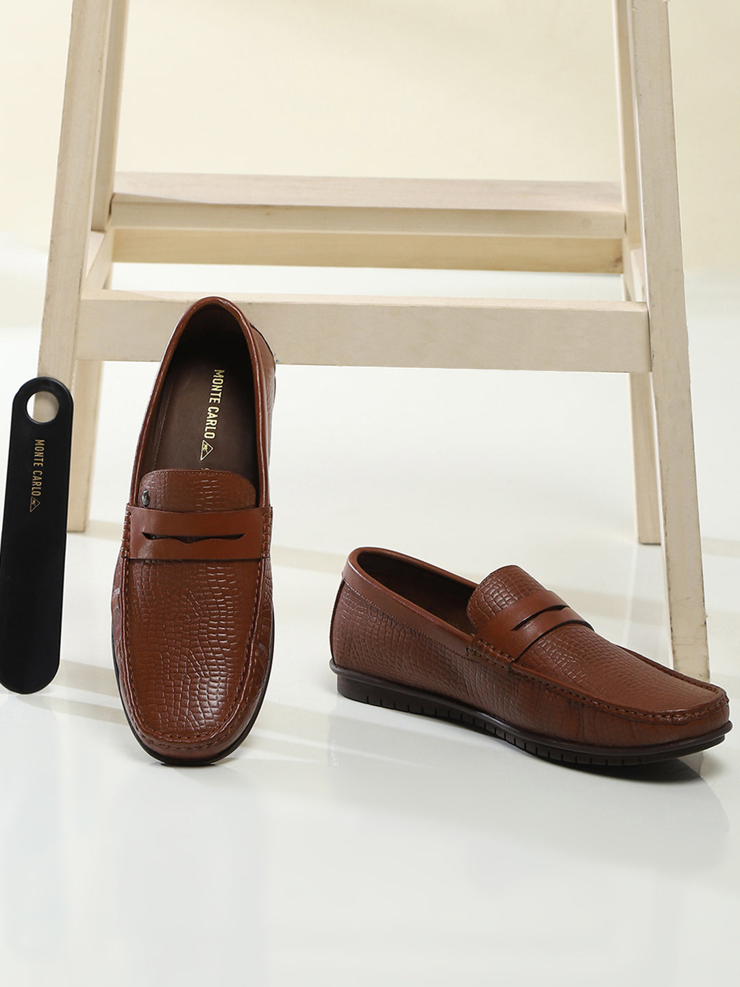 Men Brown Slip-On Genuine Leather Loafer