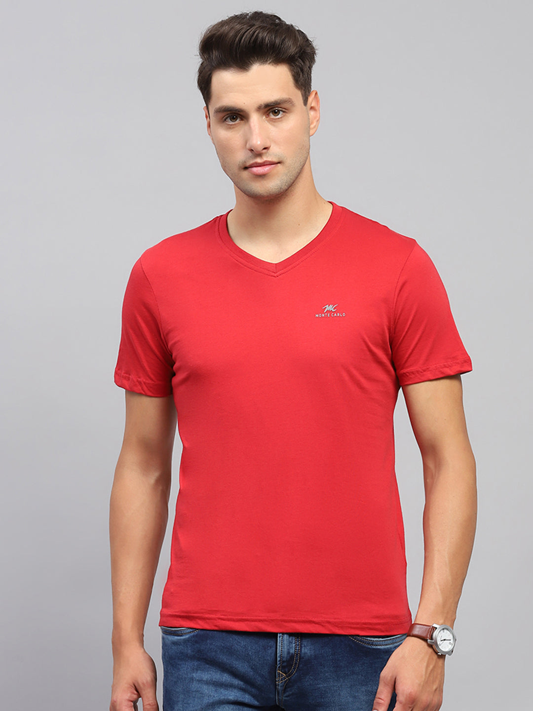 Men Multicolor Solid V Neck Half Sleeve T-Shirt (Pack of 3)