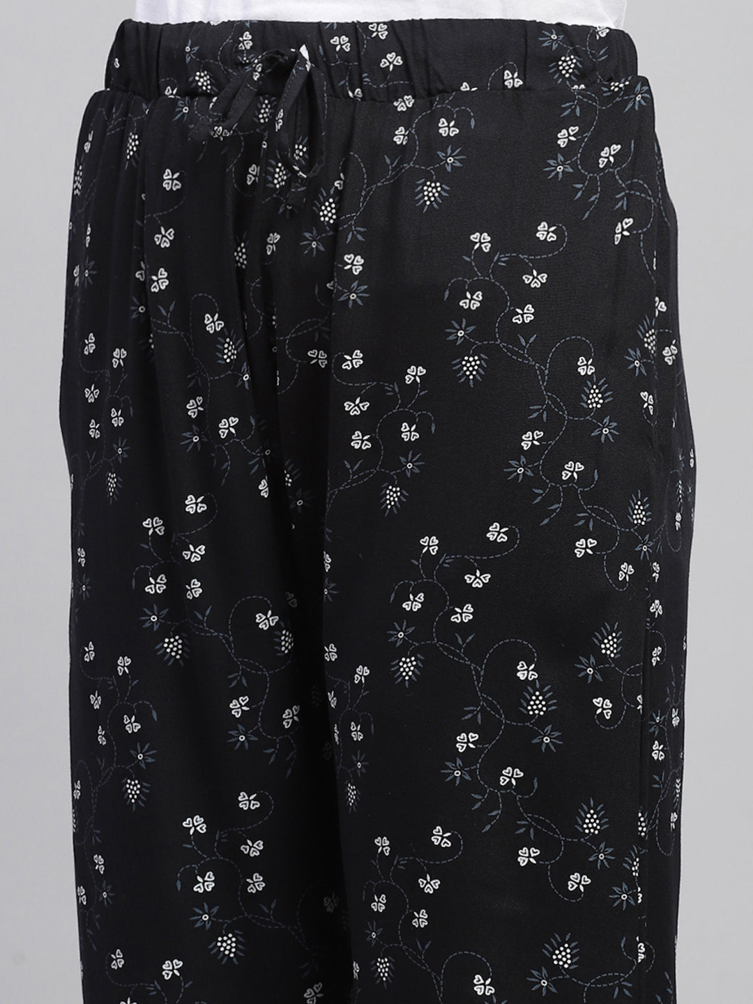 Women Black Printed Regular Fit Lower