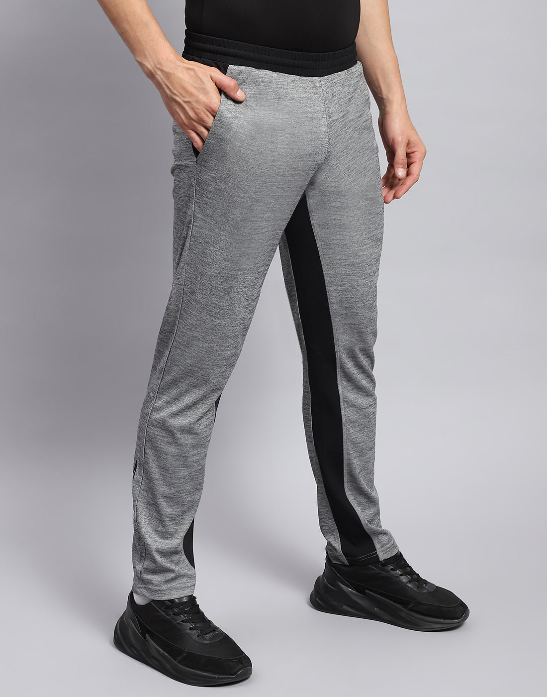 Men Grey Solid Regular Fit Lower