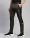 Men Olive Solid Regular Fit Lower