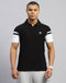 Men Black Solid Polo Collar Half Sleeve T-Shirt