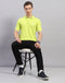 Men Green Solid Polo Collar Half Sleeve T-Shirt