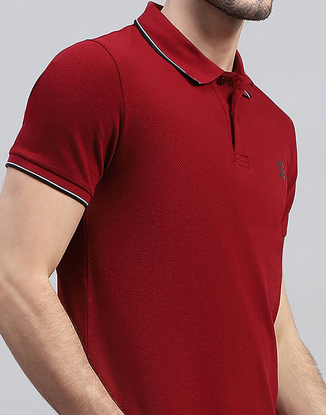 Men Maroon Solid Polo Collar Half Sleeve T-Shirt