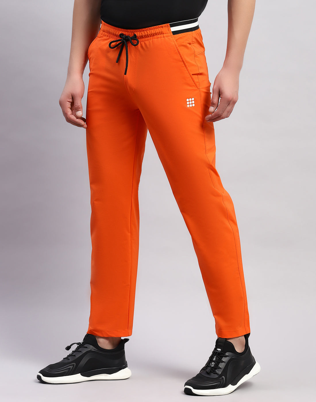 Men Orange Printed Smart Fit Lower