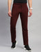 Men Maroon Solid Regular Fit Lower