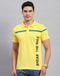 Men Yellow Solid Collar Half Sleeve T-Shirt