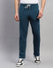 Men Teal Blue Solid Regular Fit Lower