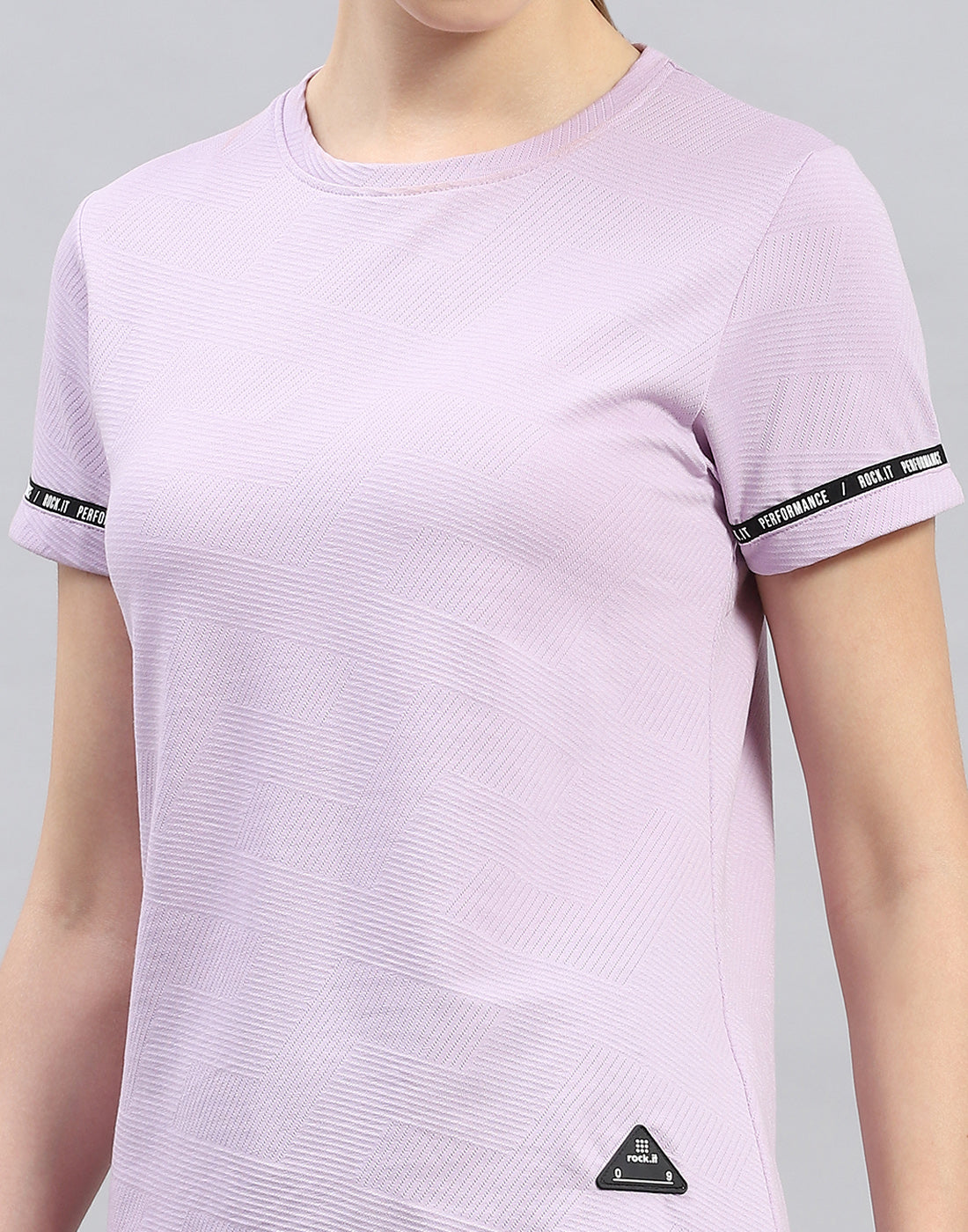 Women Purple Solid Round Neck Half Sleeve Top