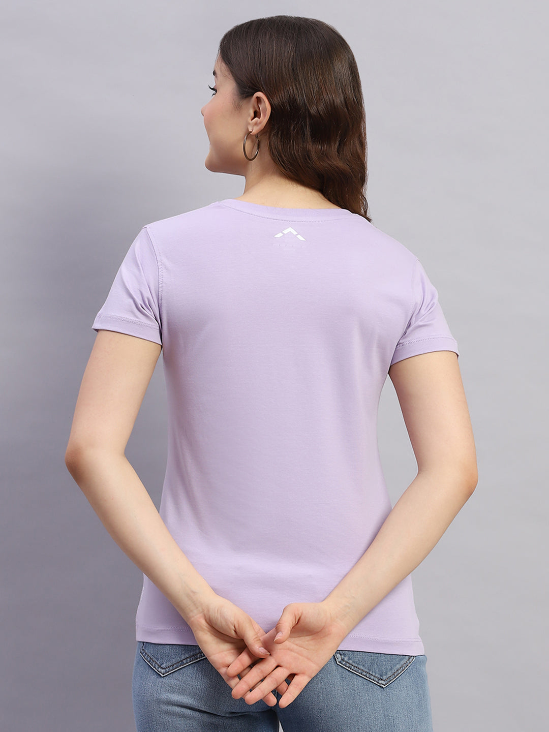 Women Purple Solid V Neck Half Sleeve Top