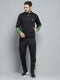 Men Black Solid Mock Neck Full Sleeve Winter Tracksuit