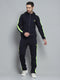 Men Navy Blue Solid Hooded Full Sleeve Winter Tracksuit