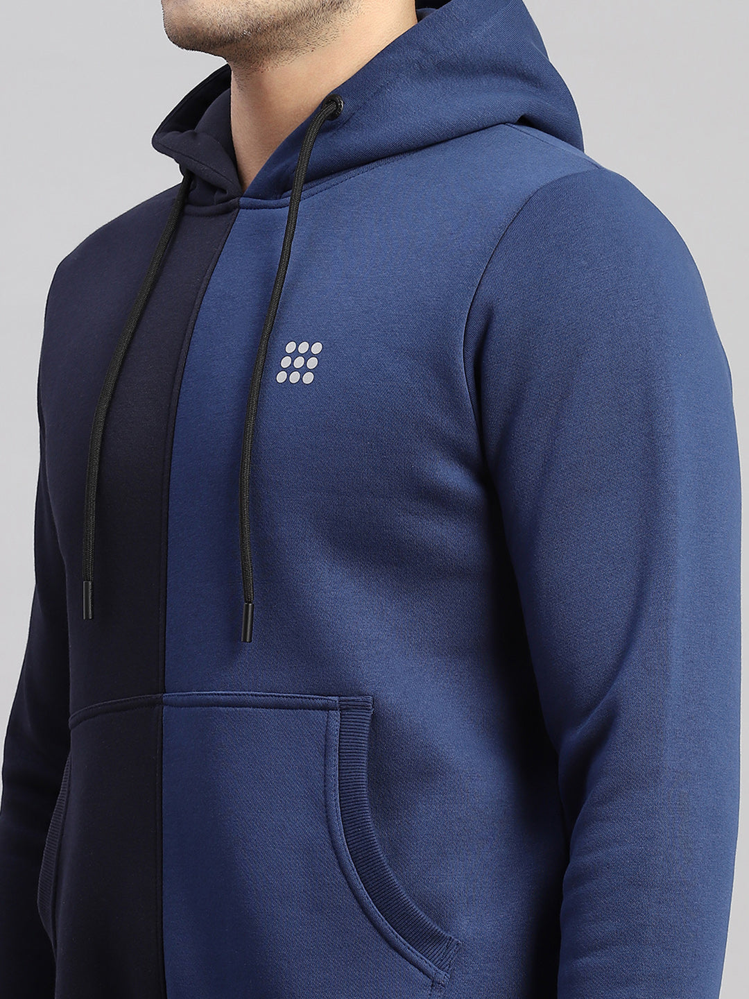 Men Navy Blue Solid Hooded Full Sleeve Winter Tracksuit