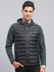 Men Green Solid Hooded Full Sleeve Jacket