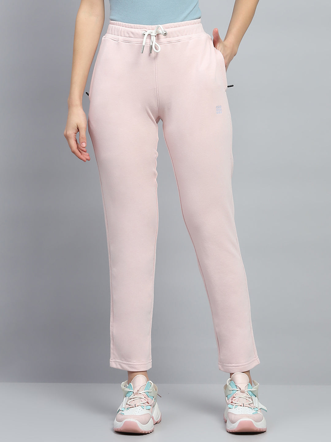 Women Pink Solid Regular Fit Lower