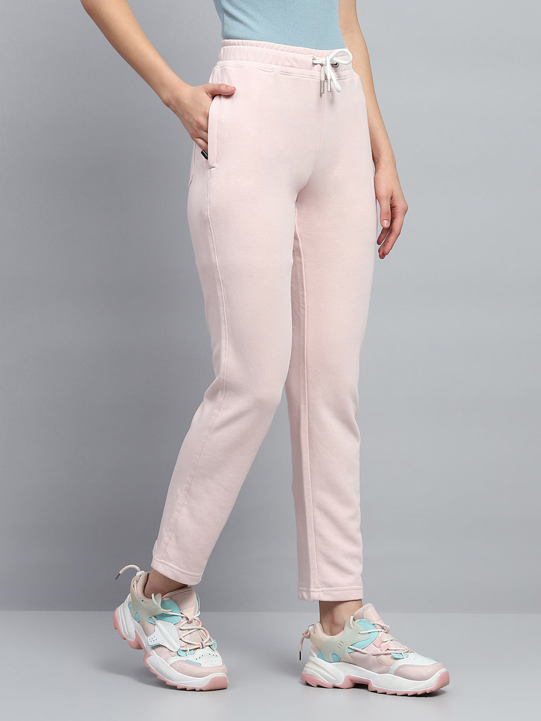 Women Pink Solid Regular Fit Lower