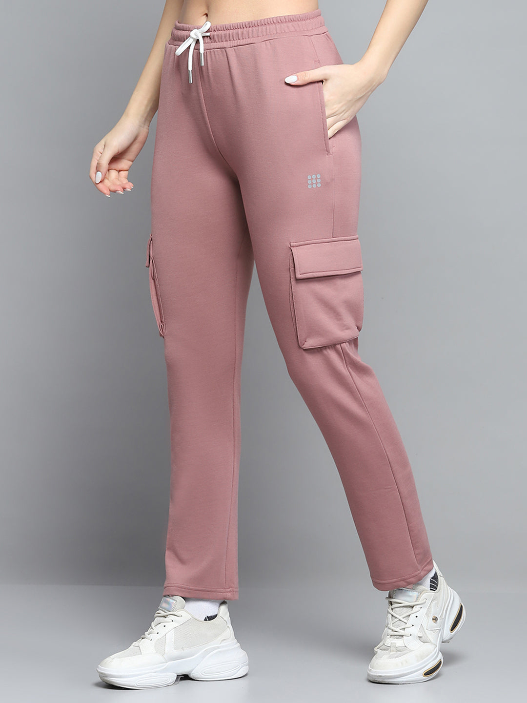 Women Peach Solid Regular Fit Lower