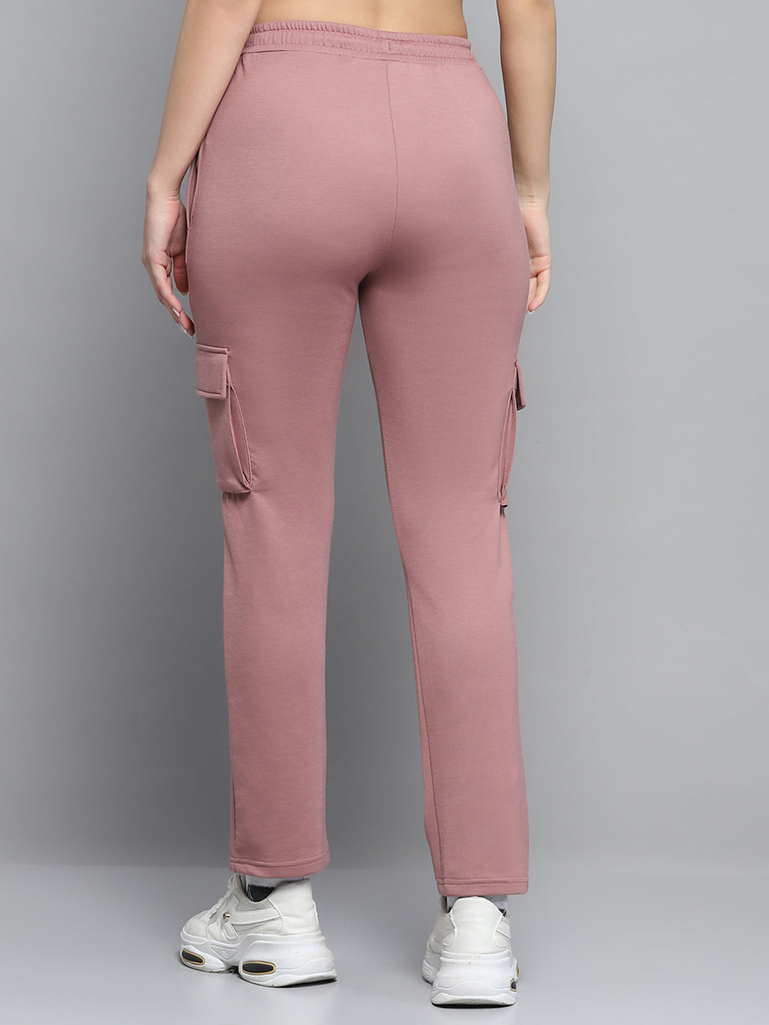 Women Peach Solid Regular Fit Lower