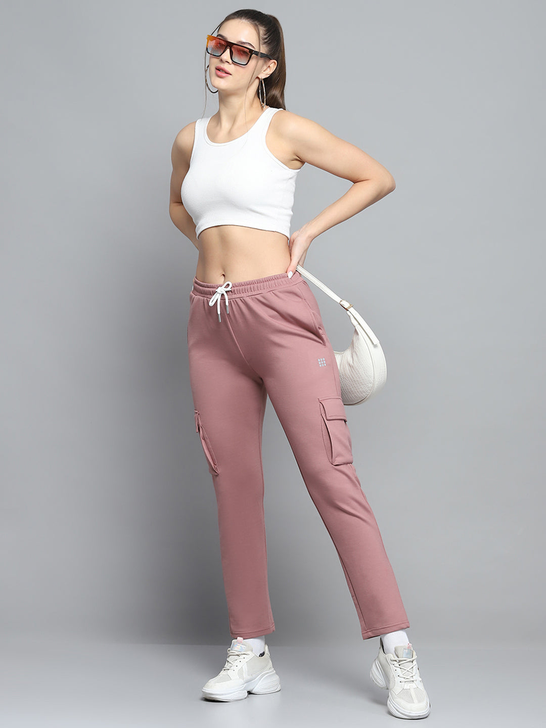 Women Peach Solid Regular Fit Lower