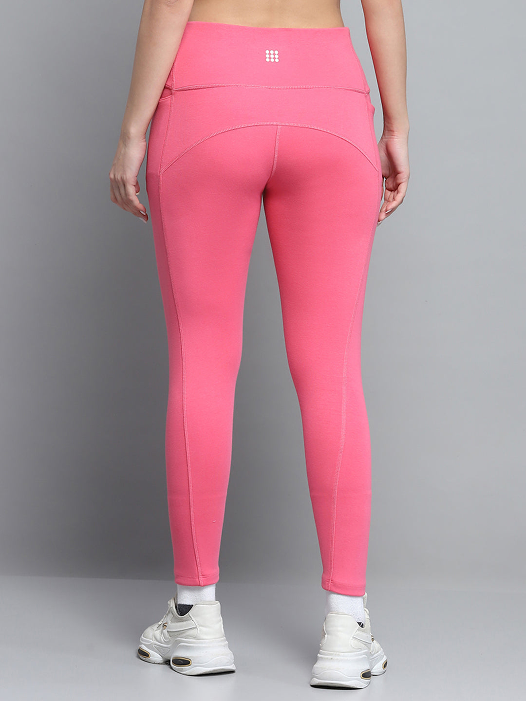 Women Pink Solid Regular Fit legging