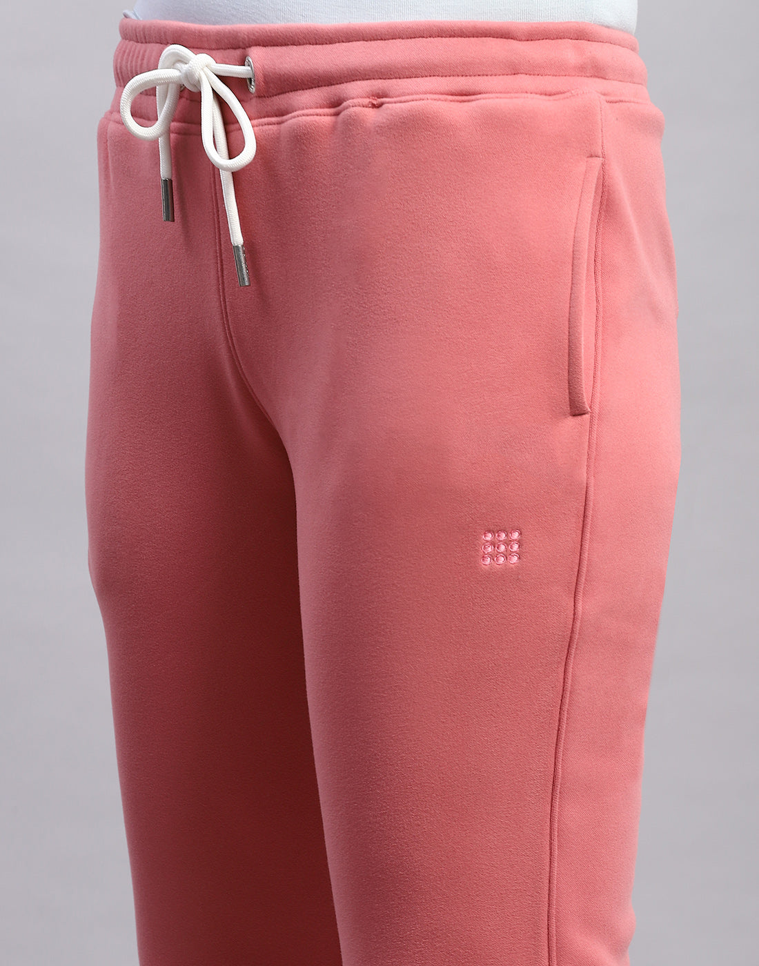 Women Peach Solid Regular Fit Winter Trackpant