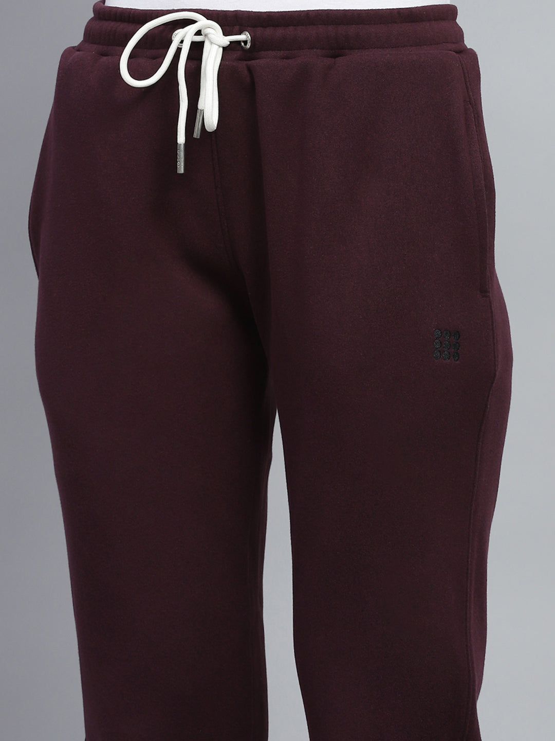 Women Maroon Solid Regular Fit Lower