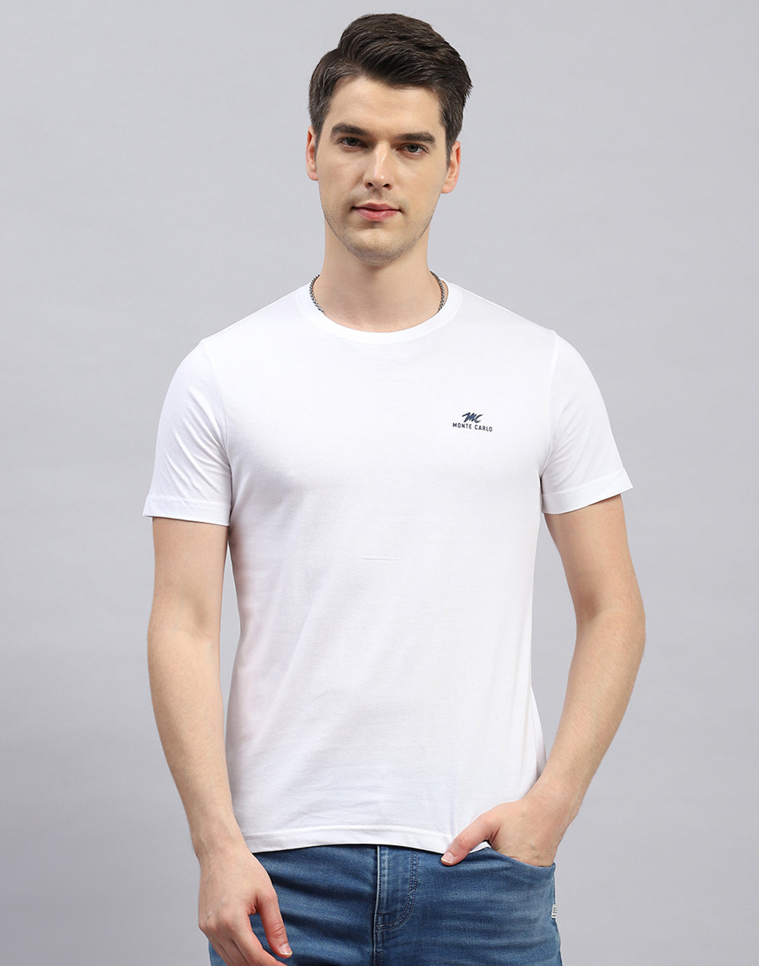 Men White Solid Round Neck Half Sleeve T-Shirt (Pack of 3)